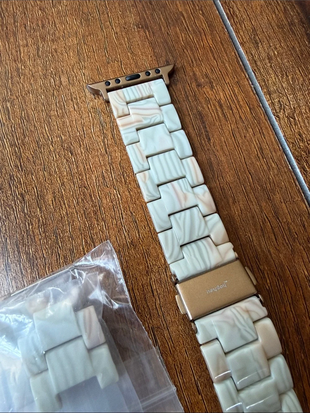 Apple Marble-Link Watch Band with Rose Gold Hardware